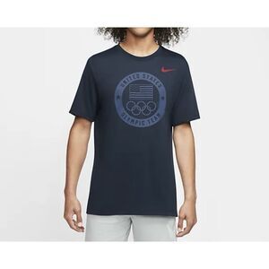 Nike Team USA Olympics Navy Training Dri-FIT T-Shirt SS CN1481-451 Mens Sz S NWT